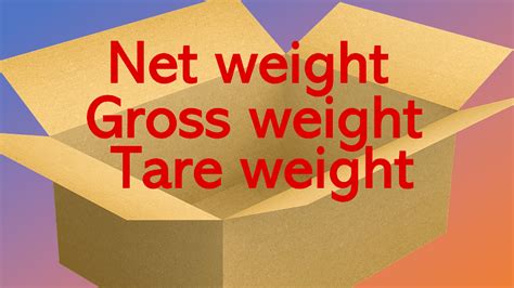 Net Weight vs. Tare Weight vs. Gross Weight: A .
